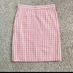 houndstooth pink and cream pencil skirt